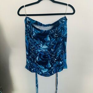 Blue Swirl Patterned Top